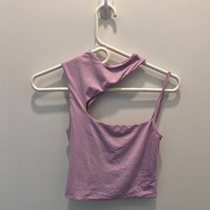 NWOT Princess Polly Lavender Mock Neck Cut Out Top
